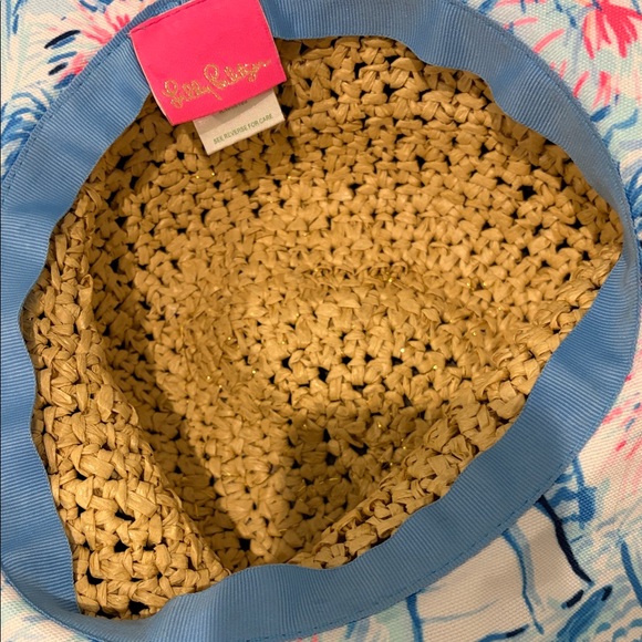 Lilly Pulitzer Floral Print Fabric with Pink and Blue Accents - Picture 3 of 6